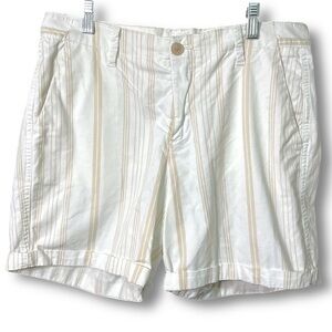 GAP Vertical Stripe Mid Rise Girlfriend Chino Shorts